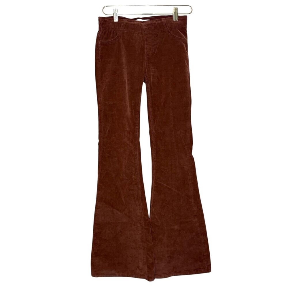Free People We The Free Pull On Corduroy Stretch Flare Women 26 Terracotta Boho - Picture 1 of 9